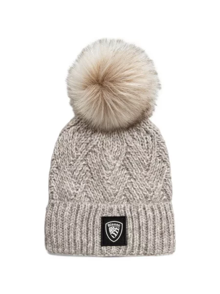 Dzianinowa czapka Blauer z pomponem