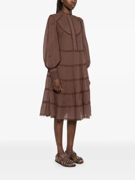 Sukienka midi Ermanno Firenze brązowa