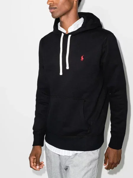 Polotričko Polo Ralph Lauren s výšivkou s kapucí s kulatým výstřihem modré