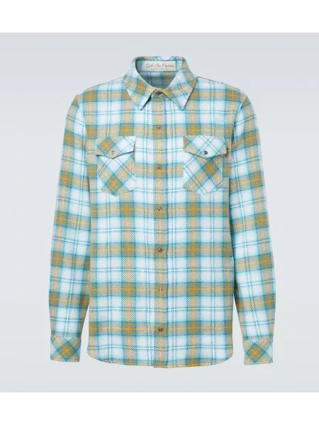 Kašmírová košile God's True Cashmere modrá