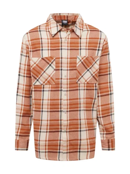 Urban Classics Košile krémová / oranžově červená černá