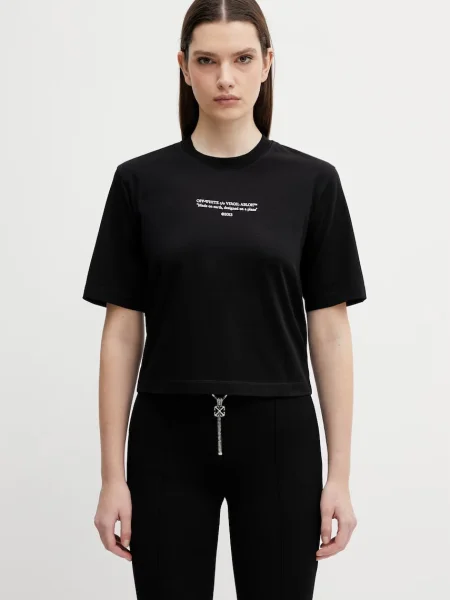 Off-White tricou din Statement Boxy alb