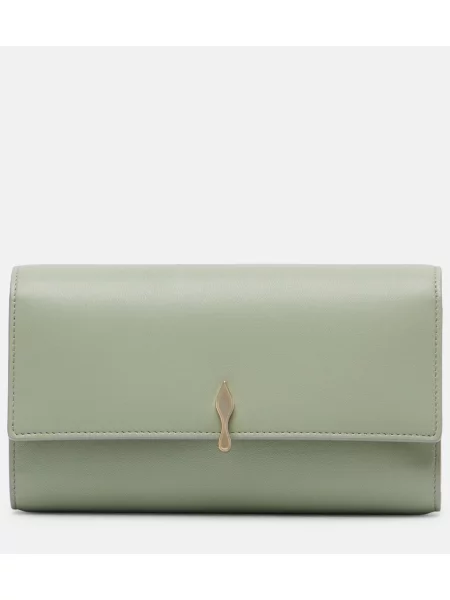 Usnjena pisemska torbica Christian Louboutin zelena