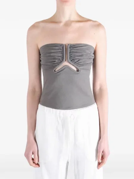 Top Rick Owens cu volane gri