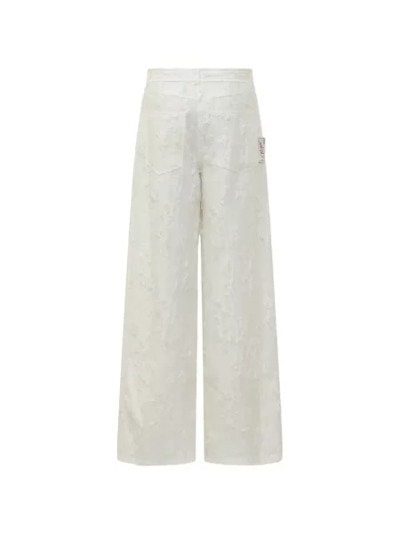 Pantaloni Msgm cu picior lat alb