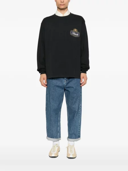Lung tricou Rhude cu imagine negru