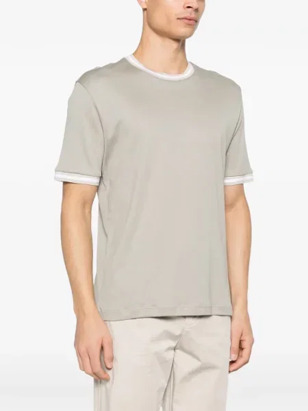 Tricou Eleventy cu dungi verde