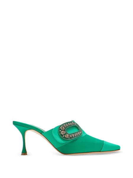 Papuci tip mules Manolo Blahnik verde