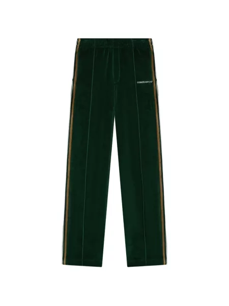 Pantaloni Casablanca cu broderie cu dungi alergare verde