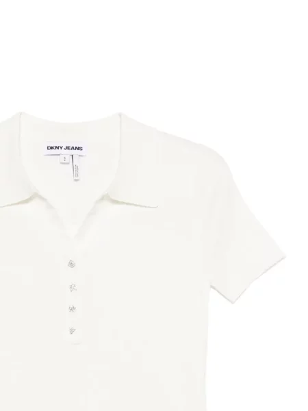 Tricou cu nervuri Dkny alb
