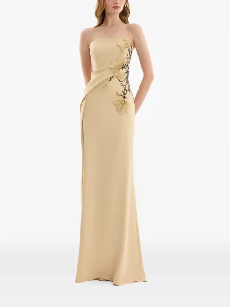Rochie maxi Gemy Maalouf cu model floral fără bretele