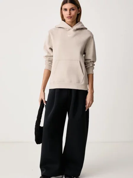 Nike Sportswear mikina s kapucňou dámska s bavlnou Studio Fleece béžová