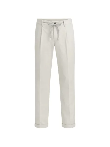 Pantaloni Mason's din țesătură twill cu cordon alb