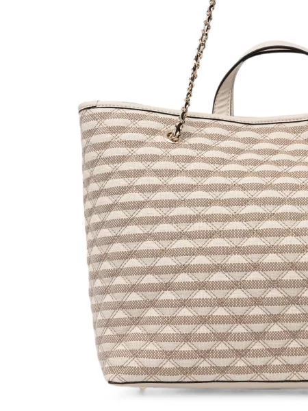 Matlasat geantă shopper Guess cu dungi