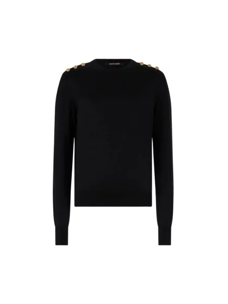 Sweter Roberto Cavalli wełniany czarny