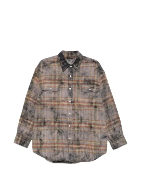 Koszula R13 w kratkę szara