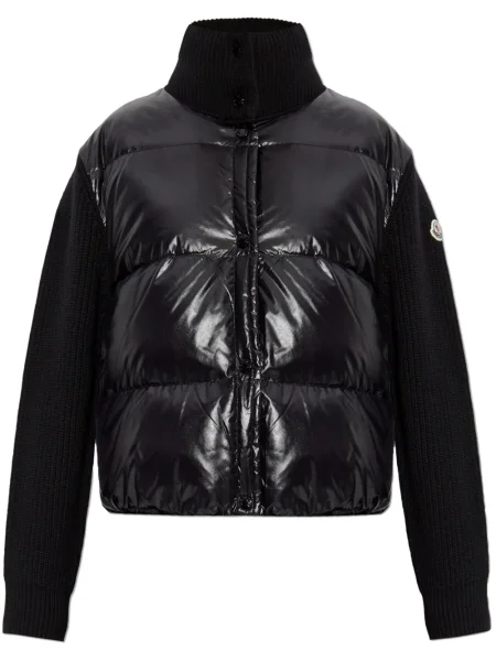 Kardigan Moncler wełniany ocieplany czarny