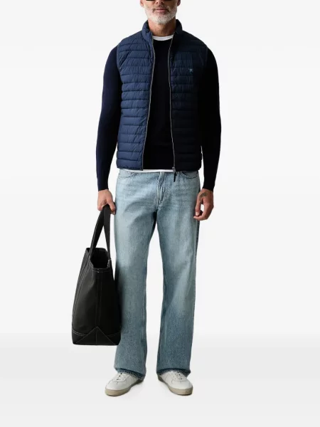 Ватиран елек Hackett London бродиран синьо
