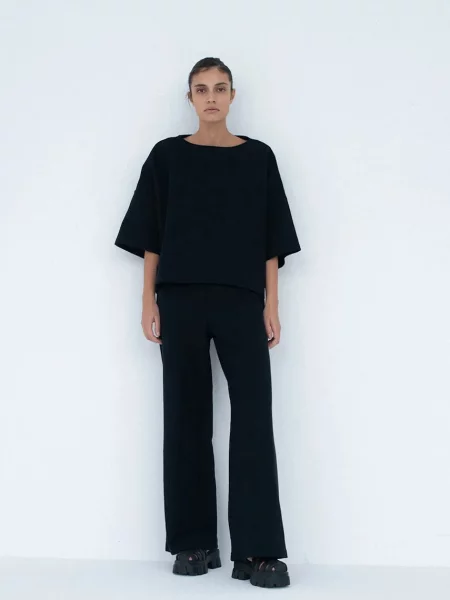 Muuv. pantaloni wide leg pentru femei din MOAI negru