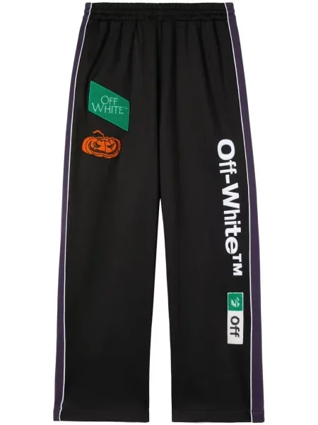 Pantaloni Off-white alergare cu autograf alb