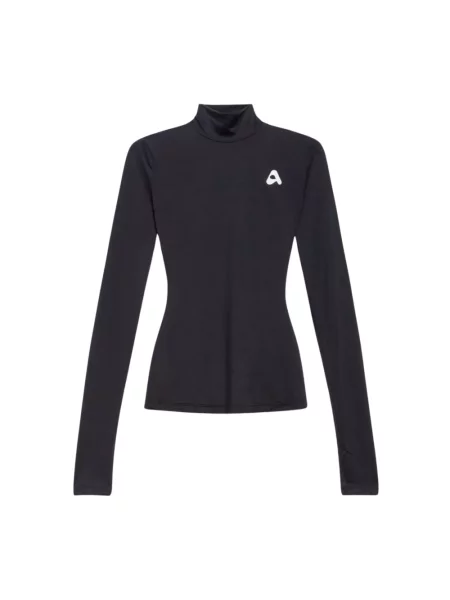 Sweter Aniye By z wysokim kołnierzem z logo czarny