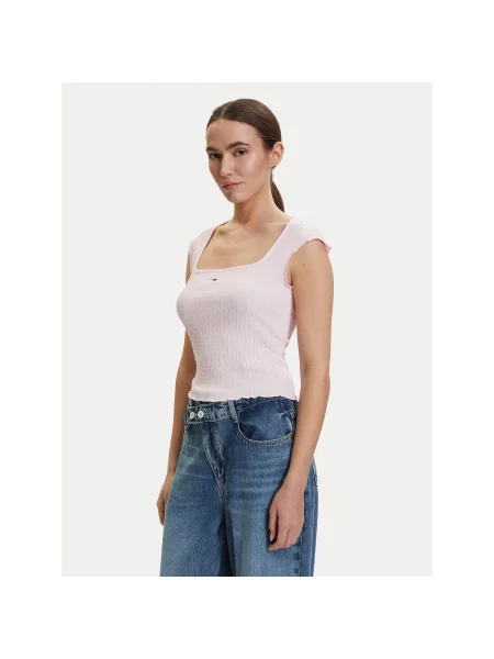 Tommy Jeans Top Svijetlo roza Slim Fit