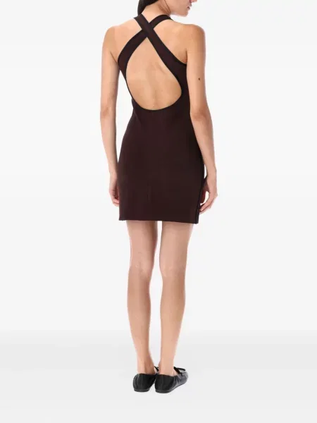 Rochie fără mâneci Miu Miu fără mâneci maro
