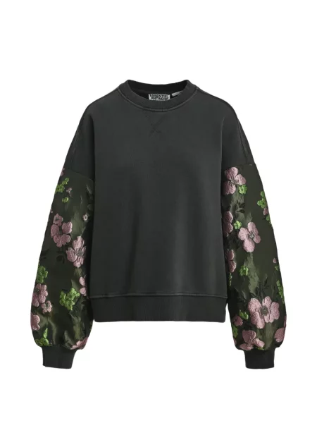 Hanorac Essentiel Antwerp cu model floral din jacard gri