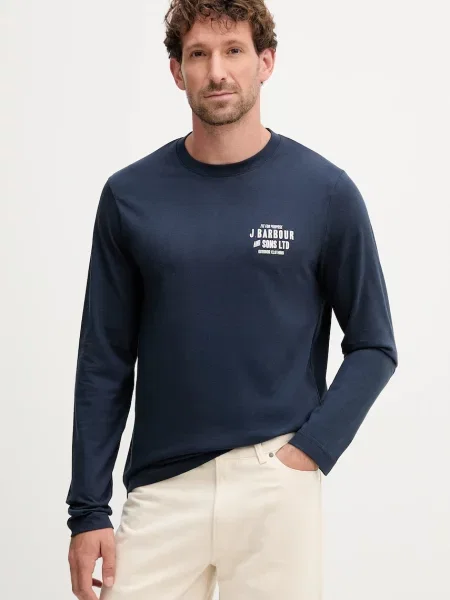Majica z dolgimi rokavi Barbour modra