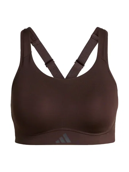 ADIDAS PERFORMANCE Αθλητικό σουτιέν Optime σοκολατί / σκούρο γκρι