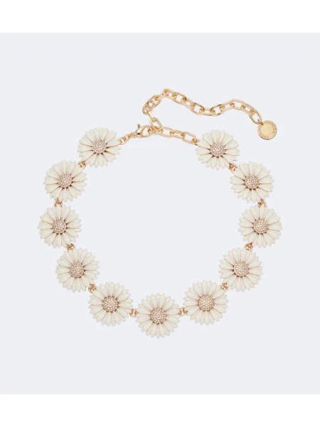 Colier Carolina Herrera cu model floral alb