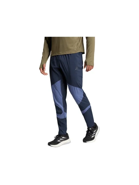 Pantaloni Adidas alergare albastru