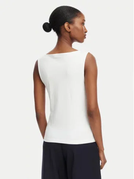 Tommy Hilfiger top bombažen z elastanom bela