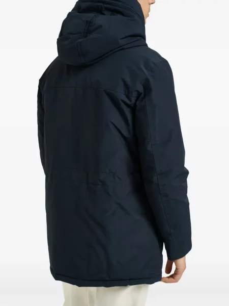 Kabát Woolrich s kapucí s autogramem modrý