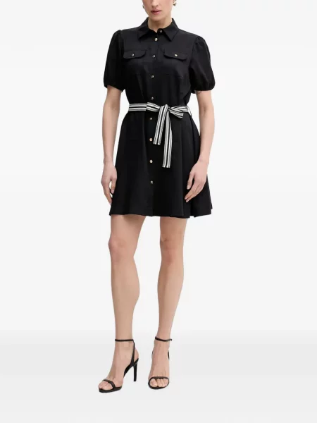 Cu centură rochie mini Gaudi cu dungi negru