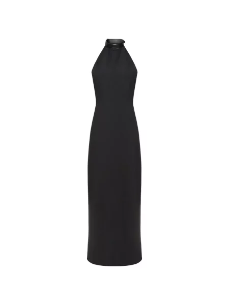 Rochie maxi Fforme cu gât halter negru