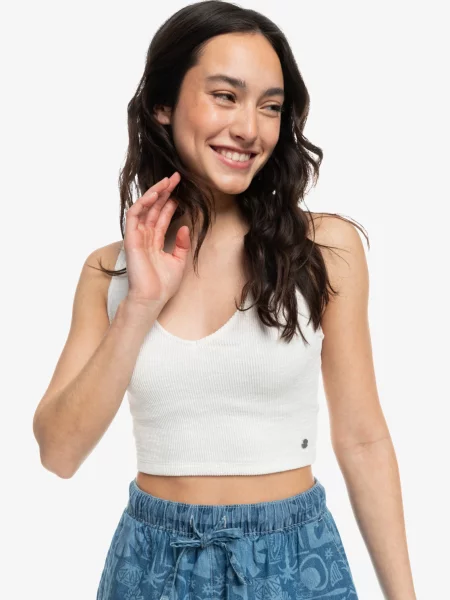 Top Roxy o krotszym kroju biały