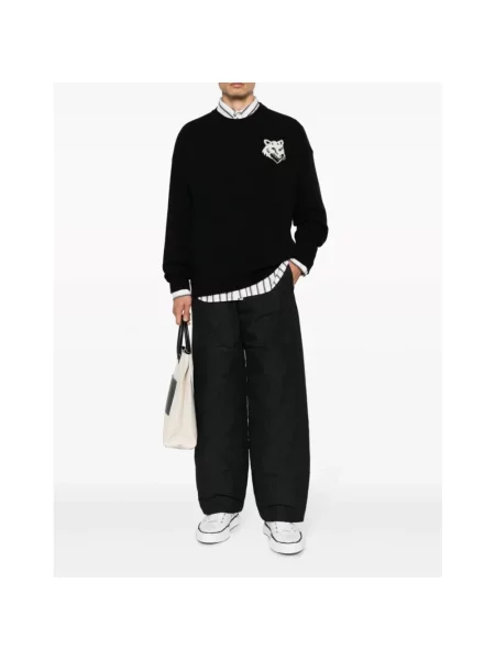 Bluza Maison Kitsune wełniana z logo czarna