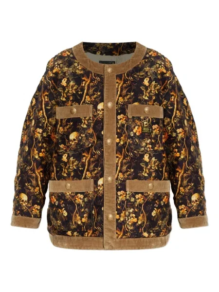 Geacă R13 cu model floral cu imagine maro