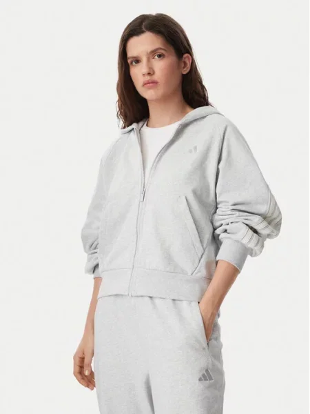 ADIDAS SPORTSWEAR Sportovní mikina melír / bílá šedý