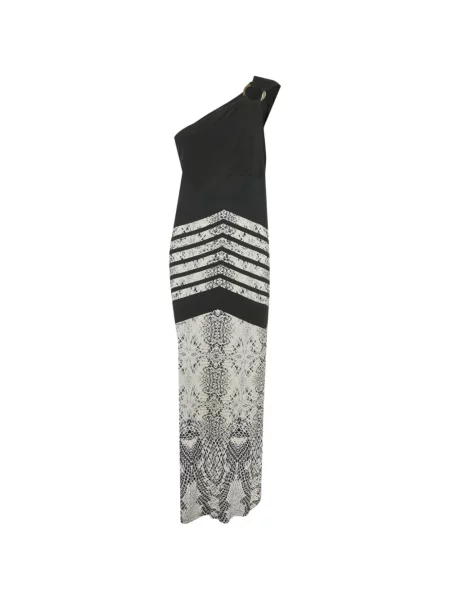Rochie maxi Roberto Cavalli cu imagine cu model piele de șarpe cu un umăr gol