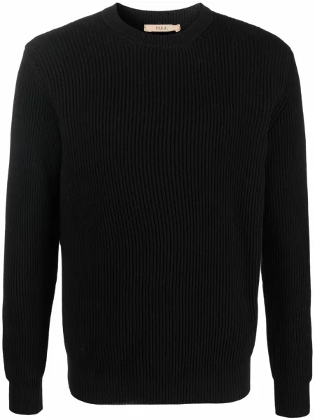 Sweter Nuur z okrągłym dekoltem czarny