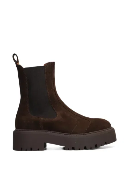 Botine Copenhagen din piele de căprioară cu platformă maro