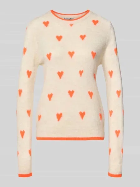 Sweter o kroju relaxed fit z dodatkiem wełny model ‘ISA’ Essentiel Antwerp beżowy