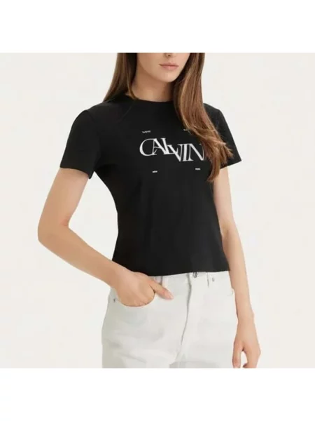 Koszulka Calvin Klein Jeans z nadrukiem czarna