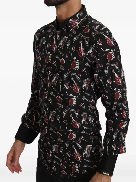 Cămașă Dolce & Gabbana cu imagine negru