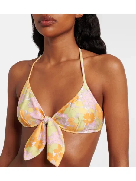 Top Chloé cu funde cu model floral