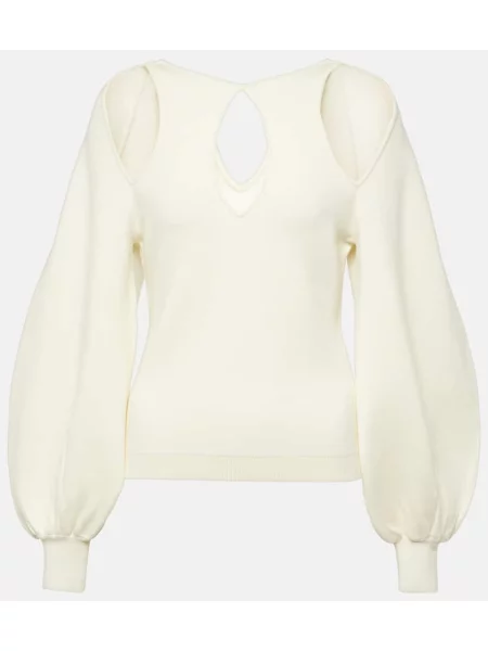 Pulover Chloé alb