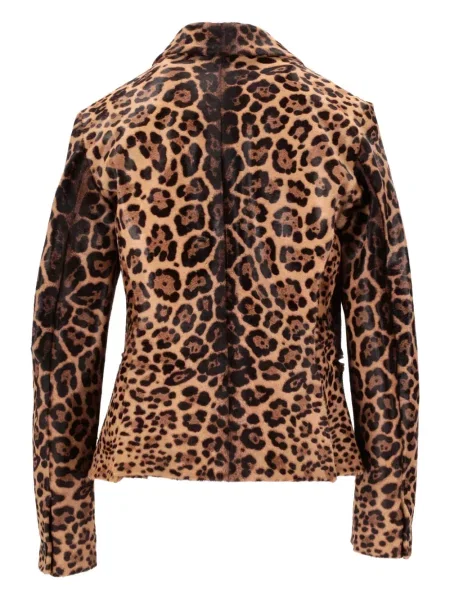 Geanta de piele La Rose cu imagine cu model leopard roz