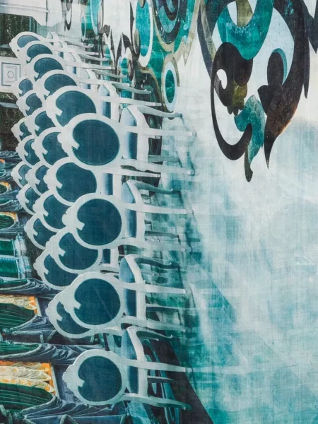 Κασκόλ Faliero Sarti με σχέδιο μπλε